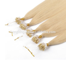 Extensión micro del pelo humano del anillo de lazo de Remy del pelo indio de la queratina de la manera barata 8A para la venta
